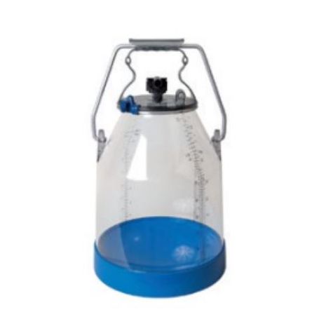 POT A LAIT TRANSPARENT 30L AVEC COUVERCLE BLOQUANT 2 EMBOUTS BOVIN