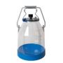 POT A LAIT TRANSPARENT 30L AVEC COUVERCLE BLOQUANT 2 EMBOUTS BOVIN