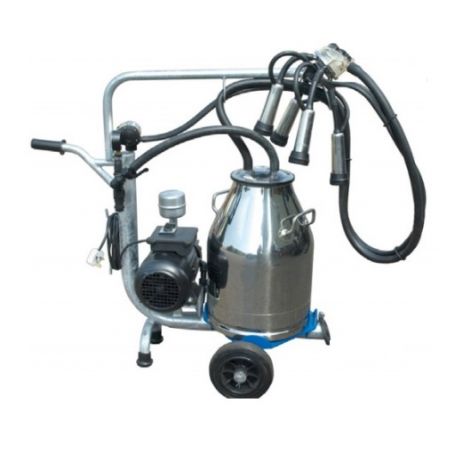 CHARIOT DE TRAITE MOBILE 30L POMPE SECHE POT INOX POUR VACHE