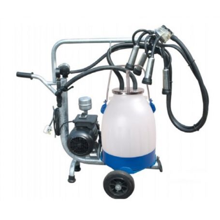 CHARIOT DE TRAITE MOBILE 30L POMPE SECHE POT PLASTIQUE POUR VACHE