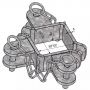 BRIDE TRIPLE POUR POTEAU CARRE 100