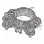 BRIDE DOUBLE ANGLE POUR POTEAU ROND Ø102