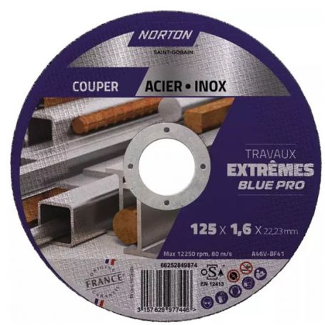 DISQUE A TRONCONNER ACIER/INOX FIN PLAT 125X1,6X22,2 EXTREME