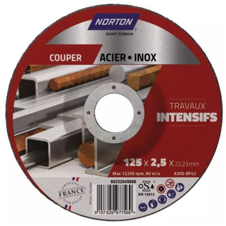 DISQUE A TRONCONNER METAL MOYEU DEPORTE 125X2,5X22,2 INTENSIF