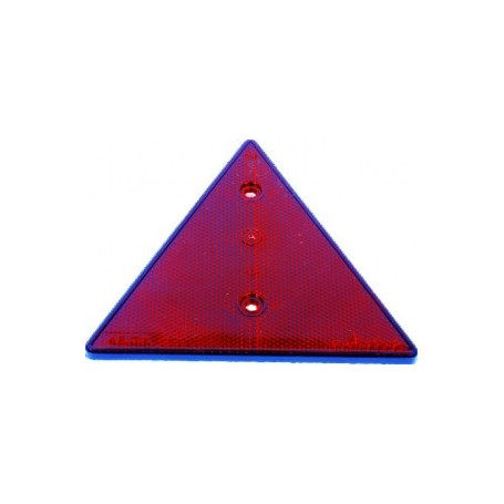 Catadioptre triangulaire rouge réfléchissant à 2 trous
