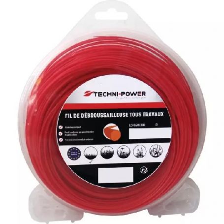 Fil nylon rond Ø2.4mm  TECHNI-POWER (15M)