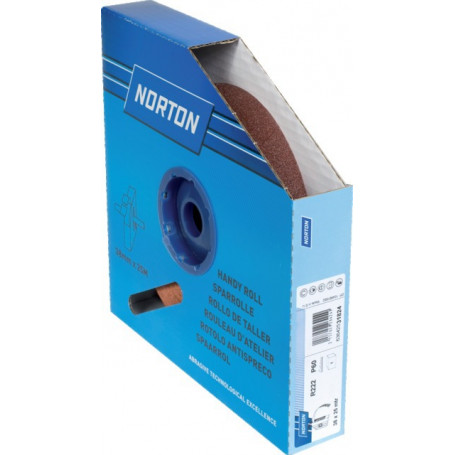 TOILE ABRASIF CORINDON R222 50 MM GRAIN 80 ROULEAU DE 25M NORTON