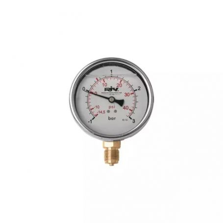 Manomètre glycérine Ø63mm 1/4" (-1 à 3 bars)