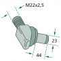 Piton coudé - Ø23mm - M22x2,5