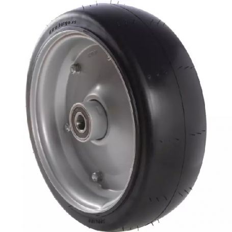 ROUE 300X100MM CAOUTCHOUC LISSE 60 SHORE JANTE METAL