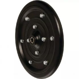 ROUE 310X25MM CAOUTCHOUC LISSE 60 SHORE JANTE METAL