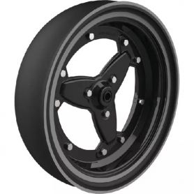 ROUE 400X115MM CAOUTCHOUC LISSE A LEVRE 60 SHORE