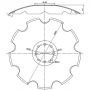DISQUE CRENELE FOND PLAT Ø460X4 8 TROUS AD.AMAZONE AGRIPOWER