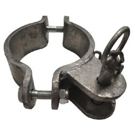Bride galva simple pour poteau rond Ø102 mm