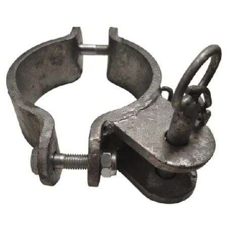 Bride galva simple pour poteau rond Ø102 mm